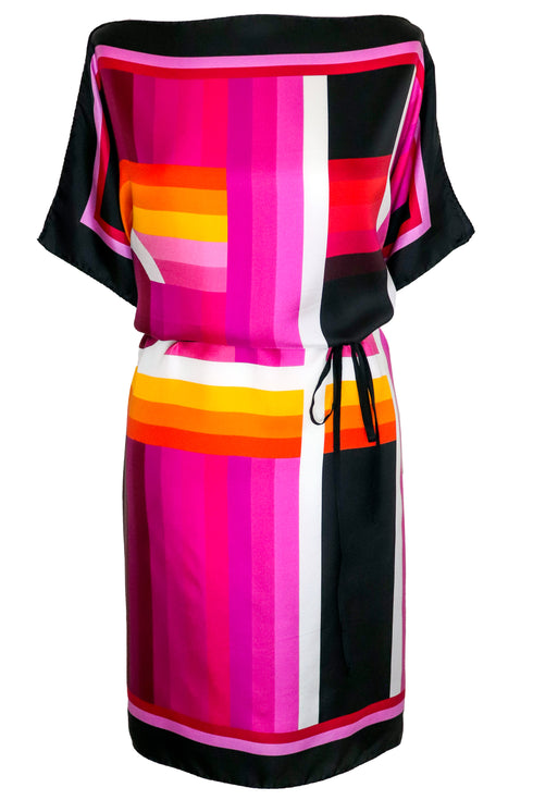 Amanda "CH Logo III/Parallel Lines III" Silk Scarf Tunic